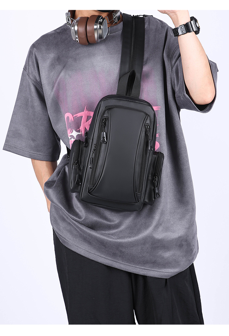 New business backpack, water-resistant, suitable for both shoulder and single shoulder, men's chest bag, cross-border Oxford fabric, men's computer backpack undefined