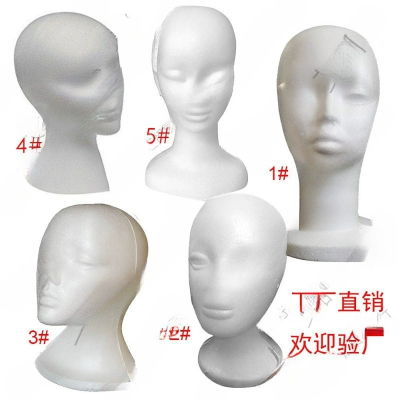 Mannequin head for men and women from foam, human head, wig, stand