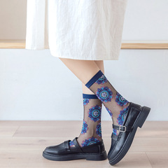 玻璃絲襪女夏季超薄ins透明水晶絲襪女士襪子透氣卡絲中筒襪批發