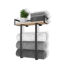 跨境专用壁挂浴室毛巾架浴巾毛巾收纳架免打孔多功能可拆卸浴巾架