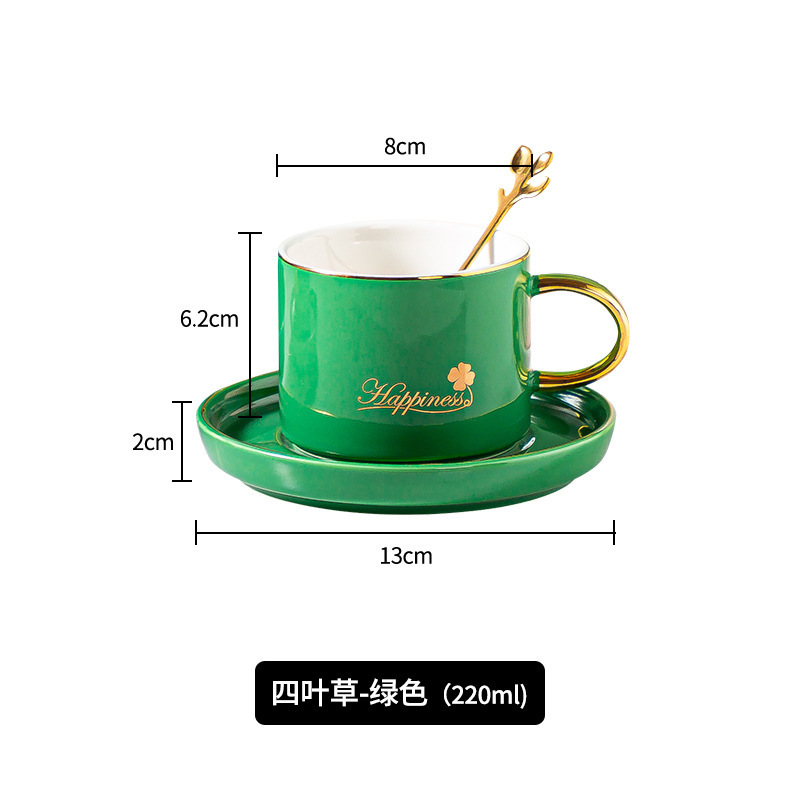 陶瓷咖啡杯轻奢高级感咖啡杯子精致下午茶杯碟高颜值创意杯具套装|undefined