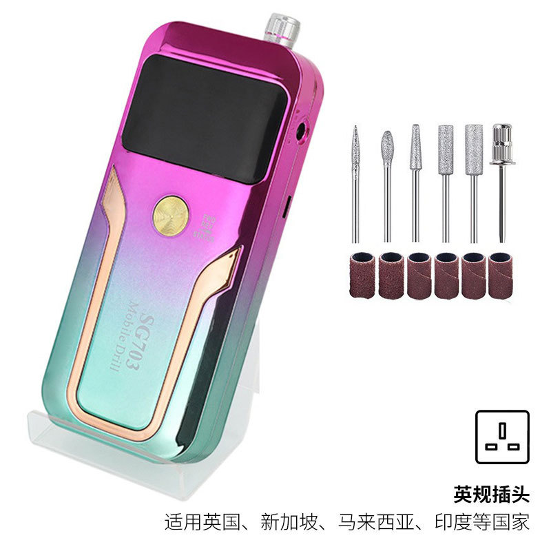 La lijadora de uñas reemplaza el mango de metal 35000RPM rectificador de uñas pulido silencioso y pulido de uñas eléctrico exfoliante