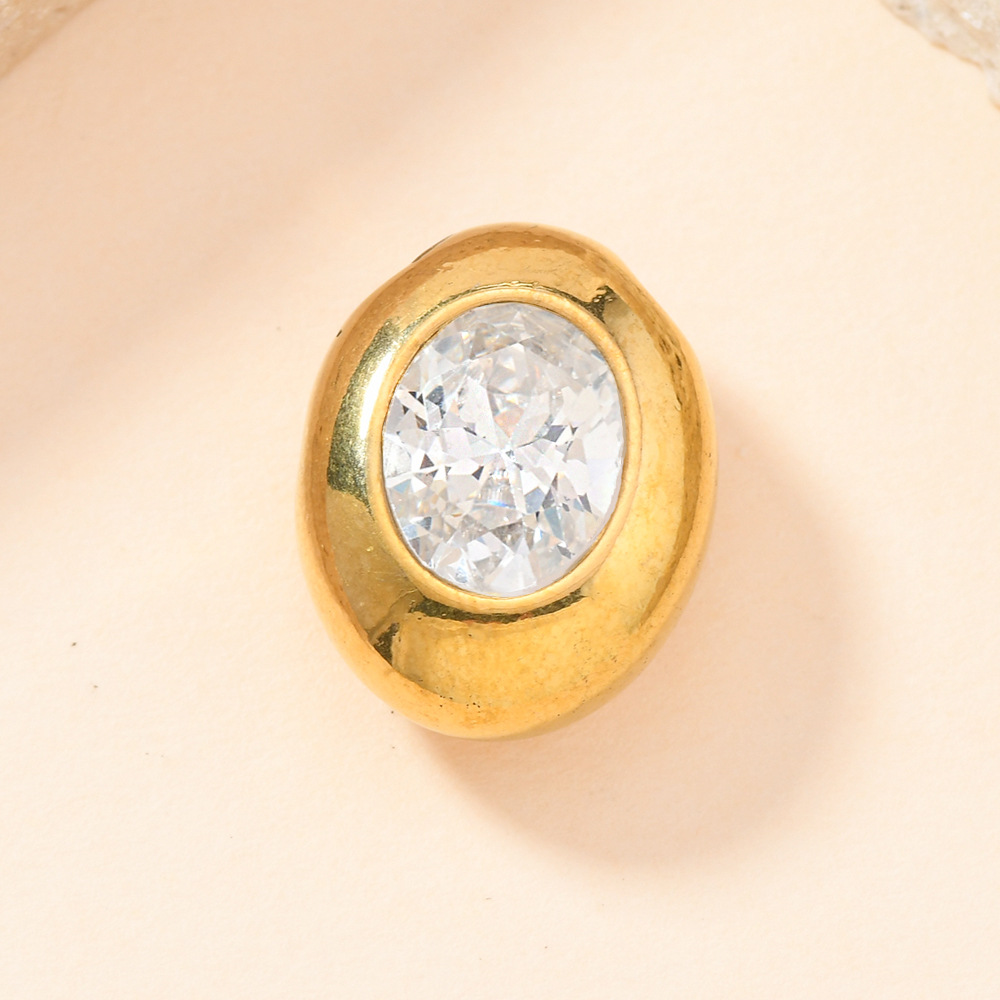 Colgante único de venta transfronteriza accesorios de acero inoxidable accesorios de collar de zircón de color oval accesorios DIY de lujo ligero