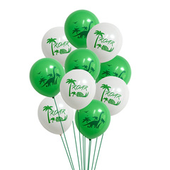 Cross-border 12-inch green dinosaur latex balloon for children's dinosaur birthday party forest theme balloon decoration