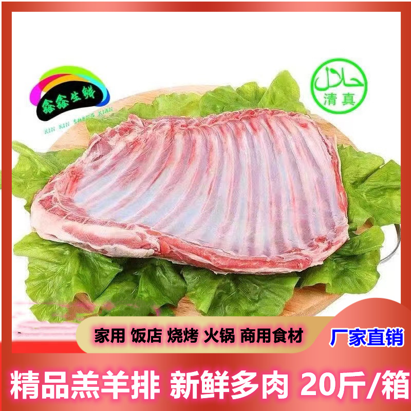 冷冻新鲜羔羊排 羔羊肋排20斤整箱手抓羊排 烧烤羊排 羊排