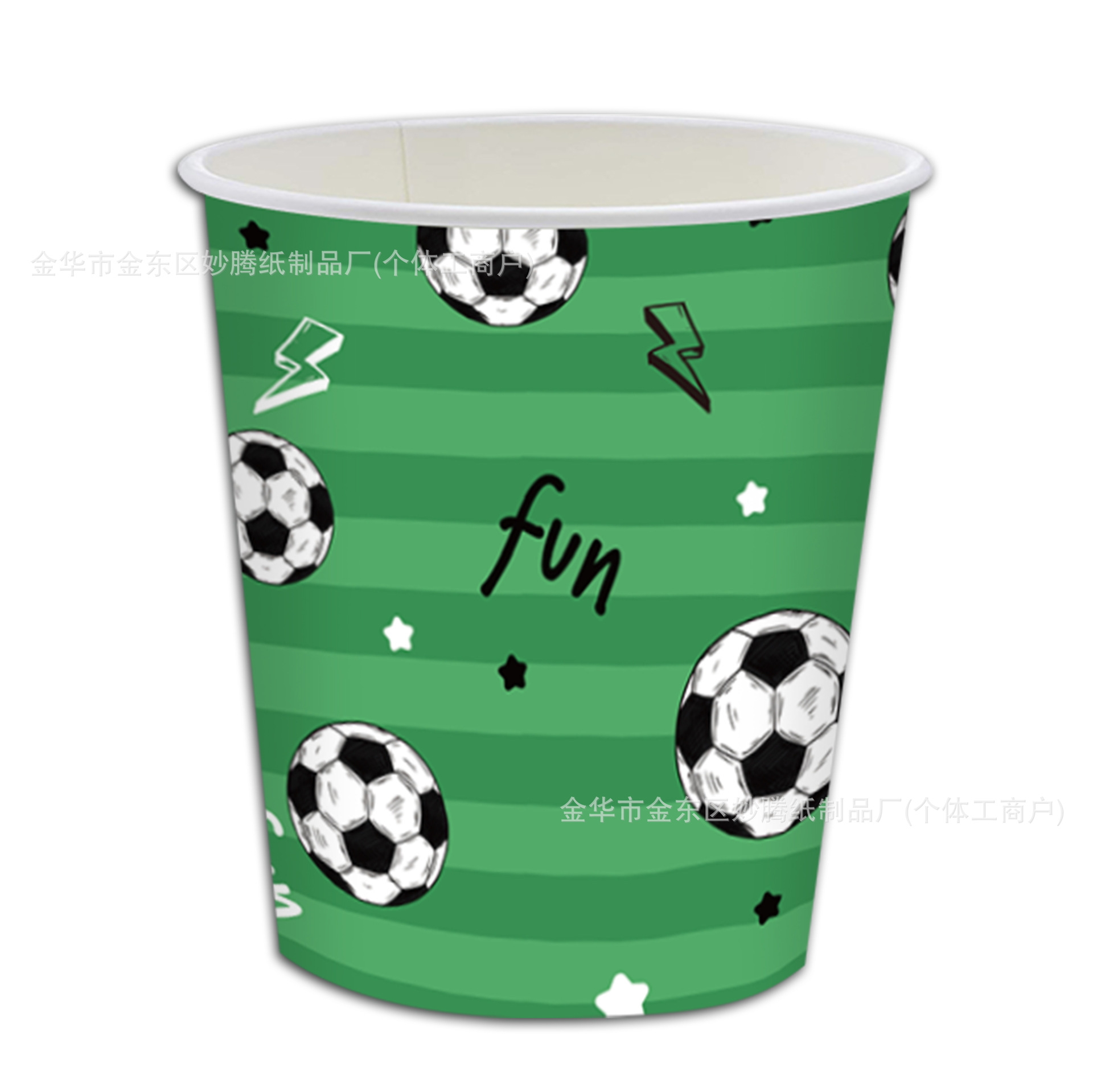 Ventas transfronterizas de Copa del Mundo de fútbol temática cubiertos de fiesta tazas de papel toallas de papel conjunto de bandeja de papel desechable