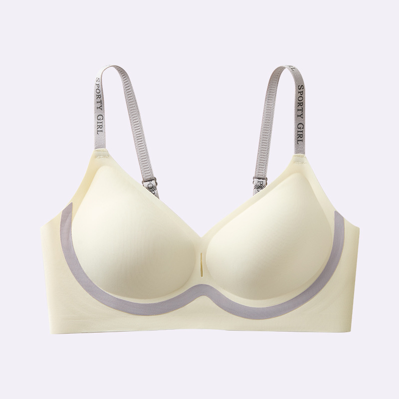 女性用ゼリー糊ソフトサポート下着、コミック胸拡張、女の子用リフティング小さな胸プッシュアップレターラテックスブラジャー|undefined