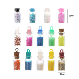 Cross-Border Supply 11X22Mm Small Glass Bottle 1ml Mini Cork Bottle Sealed Leak-Proof Nail Art Accessories Wishing Bottle
