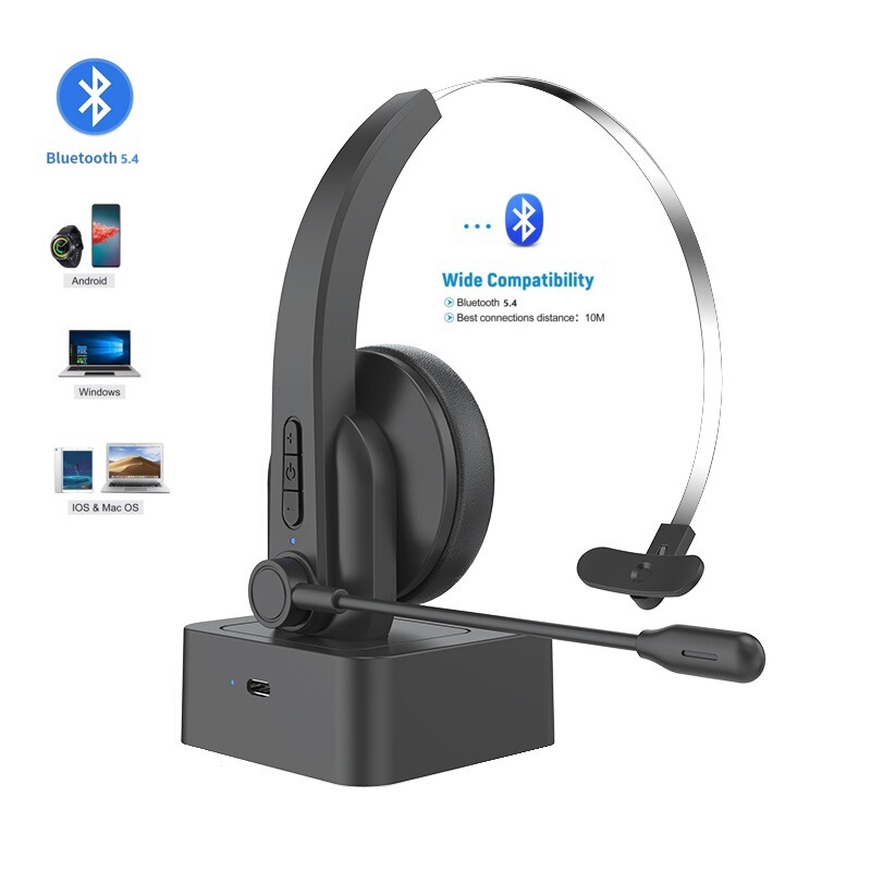 Cross-Border Bluetooth Headset Customer Service Operator Truck Driver Aviation Wireless Office Business Headset Wholesale