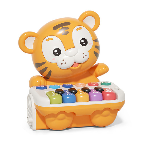 Children's enlightenment early education electronic piano cute tiger rolling music luminous musical instrument piano infant educational music toy batch