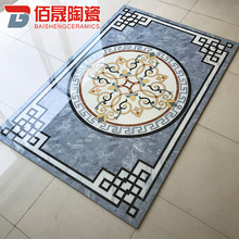 灰色仿水刀客厅瓷砖拼花地砖入户玄关地毯花走廊过道拼图瓷砖800