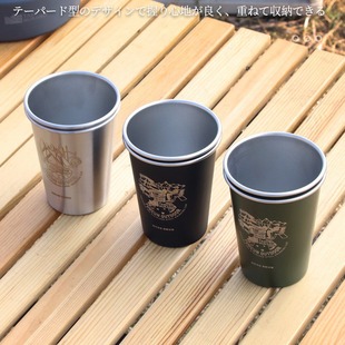 Tuocun Outdoor Portable 350ml Water Cup Camping Tableware Set 304 Stainless Steel Camping Travel Liquor Coffee Cup