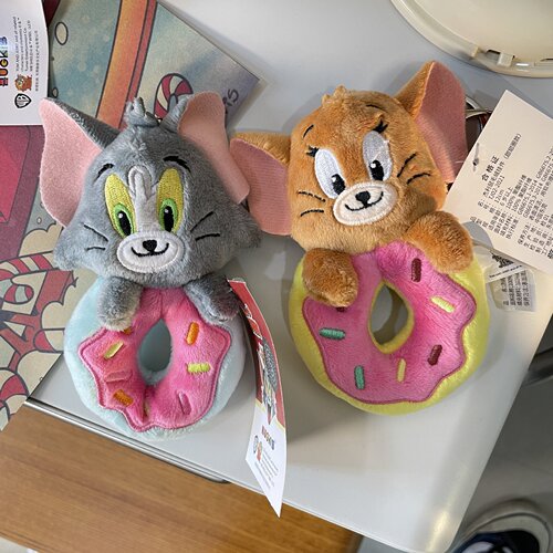 Tom and Jerry pendant cute and funny plush doll keychain bag pendant doll birthday gift GJ150