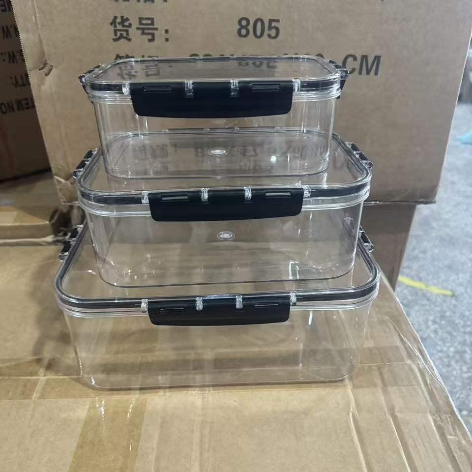 Caja de almacenamiento de refrigerador casera de gran capacidad caja de sellado de plástico transparente de refrigeración de cocina caja de almacenamiento de frutas y verduras frescas