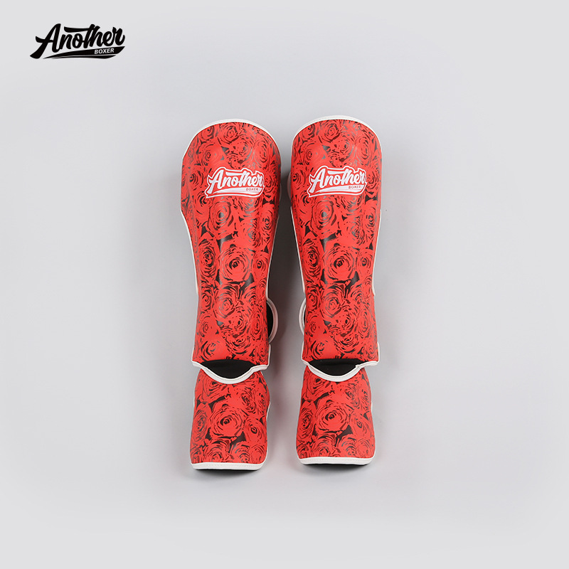 Anotherboxer Muay Thai Leg Guards, Sanda Fighting, Foot Back Shin Guards, Boxing Thickeneded Fighting Protective Gear, Ankle Guards