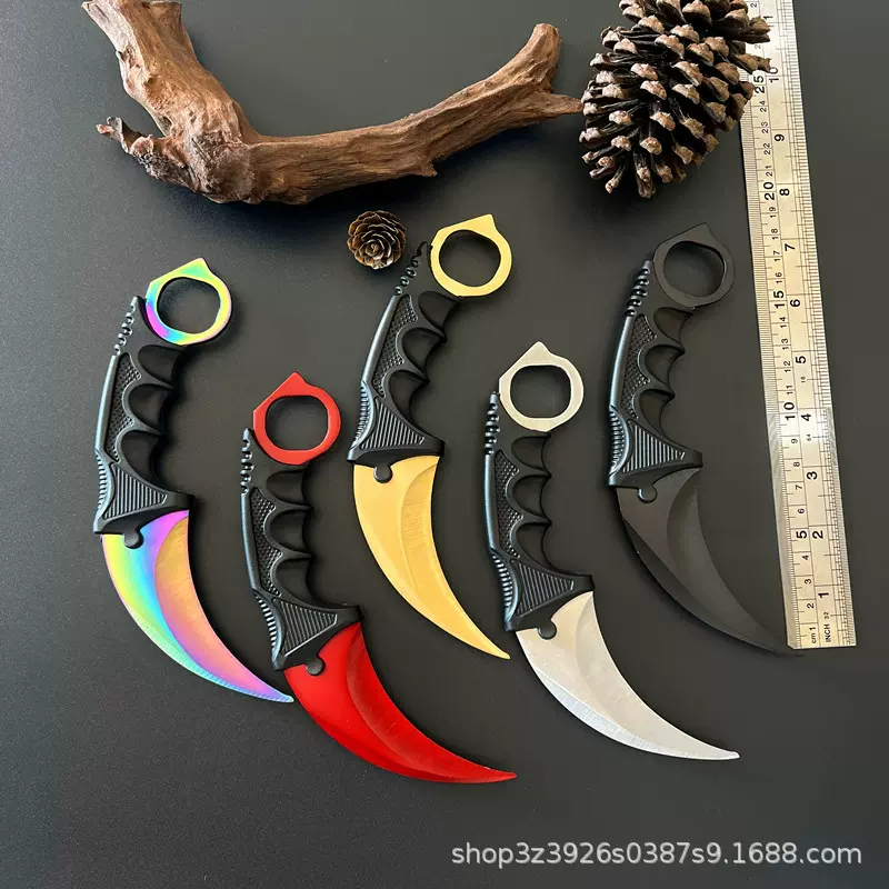 工厂现货加厚款CSGO游戏爪刀高硬度钢弯刀户外锋利刀具游戏爪子刀