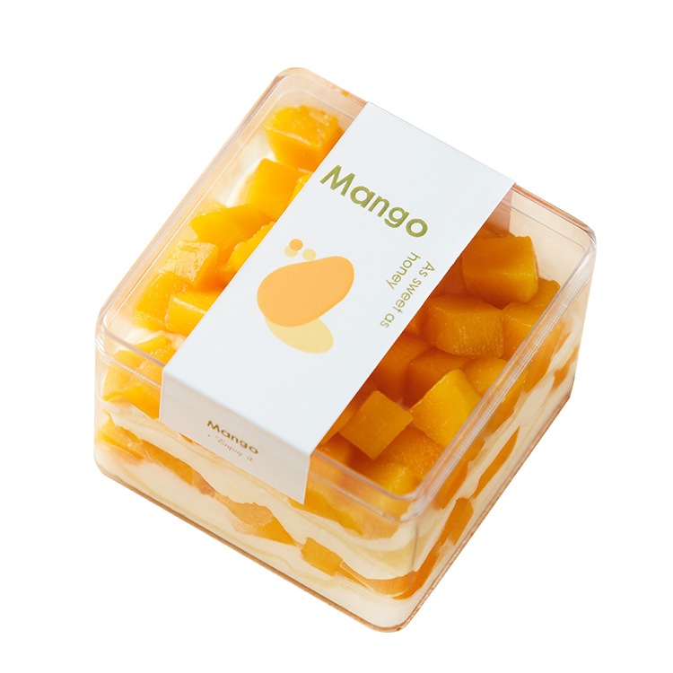 Fruta Mousse caja de embalaje de leche de soja caja de pastel de taza de Bran postre transparente galleta caja de juguete caja de tiramisú