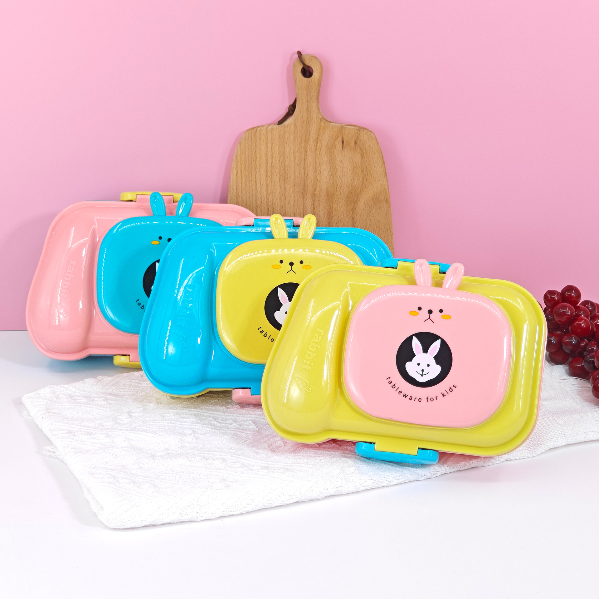 Fiambrera de dibujos animados de venta directa de fábrica, los estudiantes traen arroz con una linda forma de hipopótamo, se puede calentar en microondas, lonchera de bento