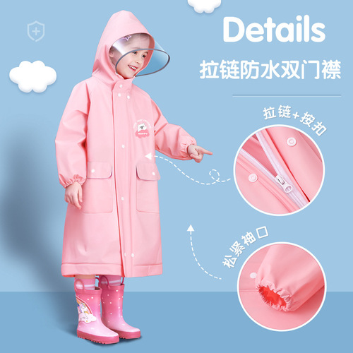 Beimei Children's Raincoat Wholesale Kindergarten Primary School Bag Raincoat Girls Baby Full Body Raincoat