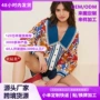 翻领撞色跨境印花衬衫