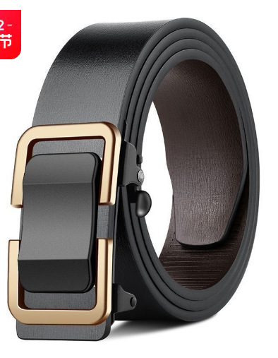 Cinturón Paul para hombres jóvenes y de mediana edad sin dientes, hebilla automática, cinturón interior, cinturón de PU anti-cuero general, por lotes