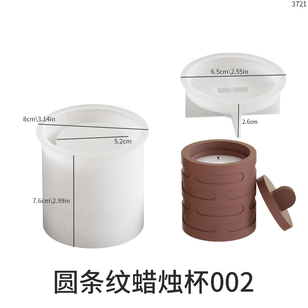 3 DIY cemento vela taza en maceta molde de silicona ins estilo simple botella redonda con tapa tarro epoxi