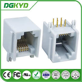 RJ11全塑带耳 灰色网口连接器 6P6C插座  DGKYD5523E1166IWE1DY5