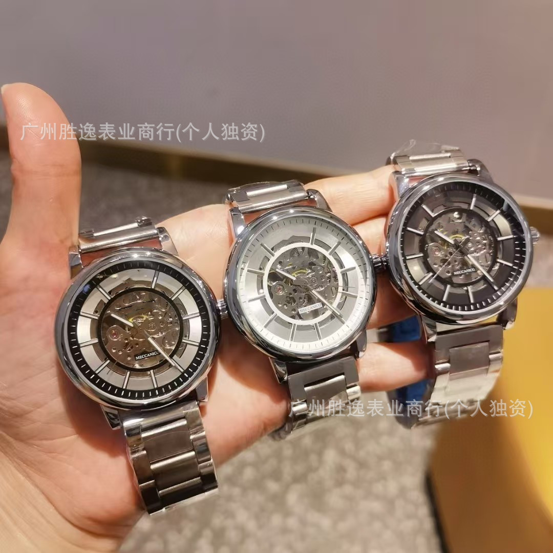 Foreign Trade Men's Black Warrior Ar6008 Watch Men's Cut Out Fully Automatic Mechanical See-Through Bottom Business Casual Ar1981 Men's