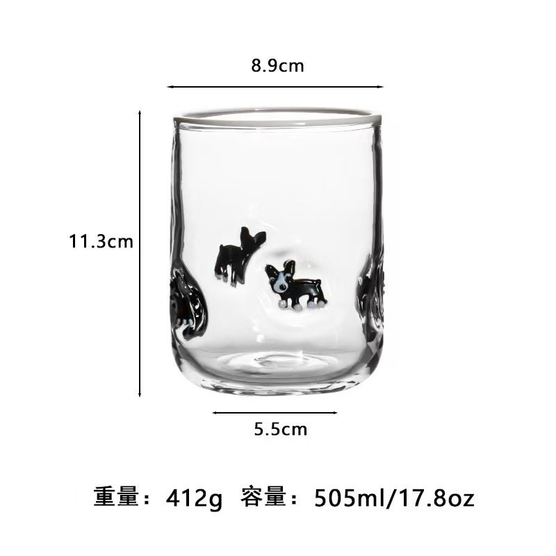 검은 꽃 강아지 패치