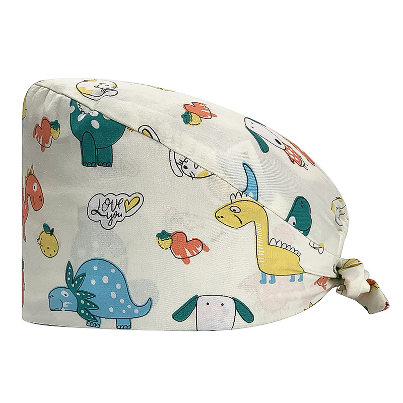 Gorro quirúrgico de algodón puro de las mujeres impreso ajustable calabaza tapa confinamiento quimioterapia a prueba de polvo puntera enfermera trabajo sombrero hombres
