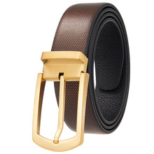 头层牛皮皮带休闲钢针扣皮带 男士腰带 LY35-61485-8