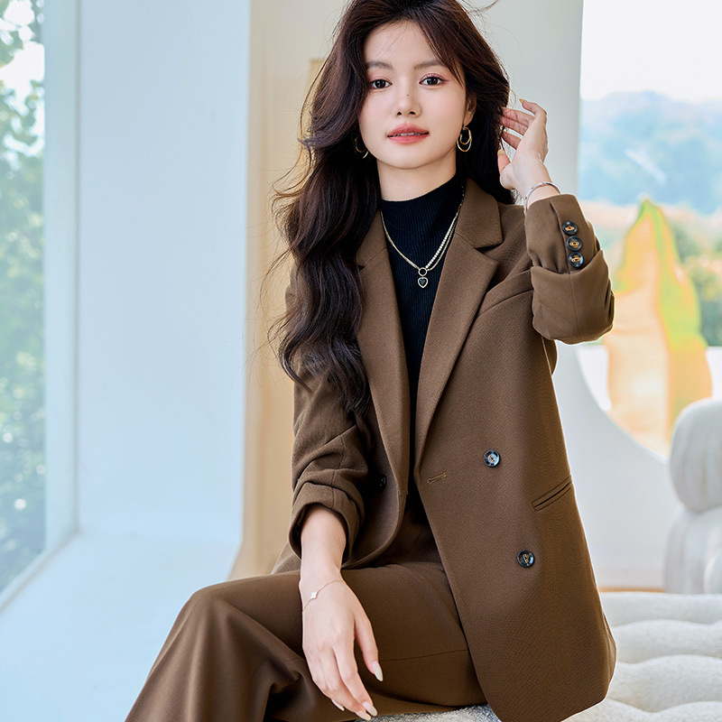 Coffee classic suit jacket