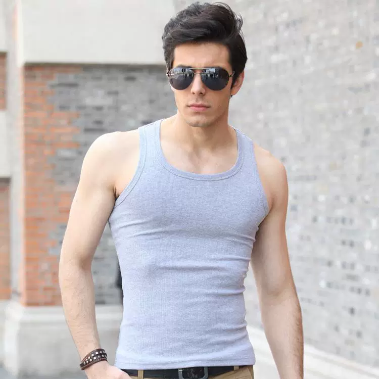 男士背心韩版时尚休闲涤纶纯色夏季打底背心运动背心厂家直销批发
