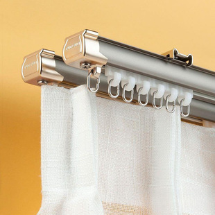 Thickened Aluminum Alloy Curtain Track Single Track Double Track Straight Track Silent Slide Rail Slide Type Curtain Rod Roman Rod