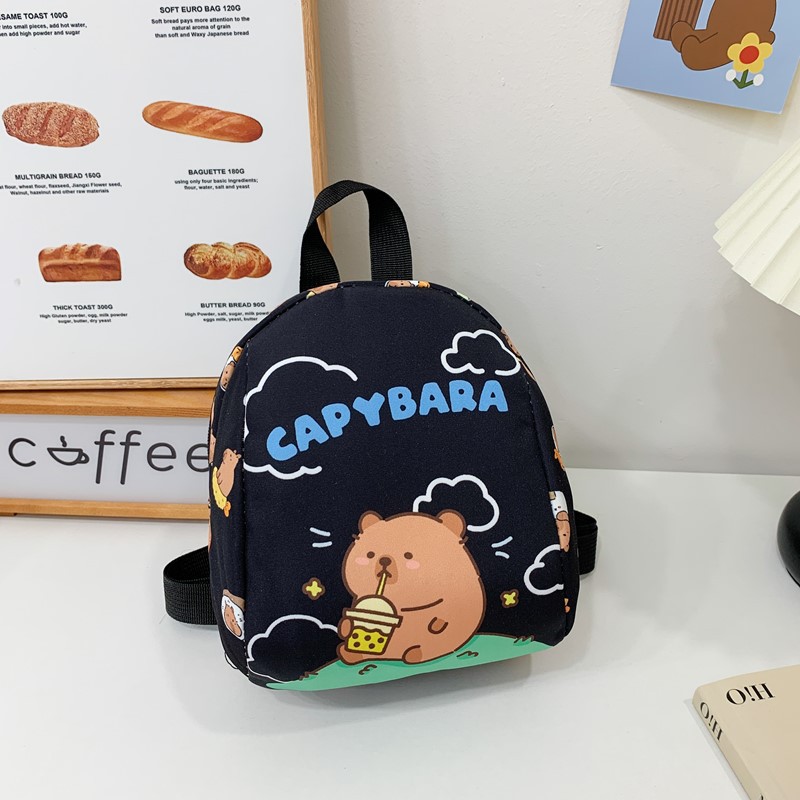 2025 nueva mochila infantil Capibala mochila para niños y niñas caricatura encantadora mochila escolar de moda