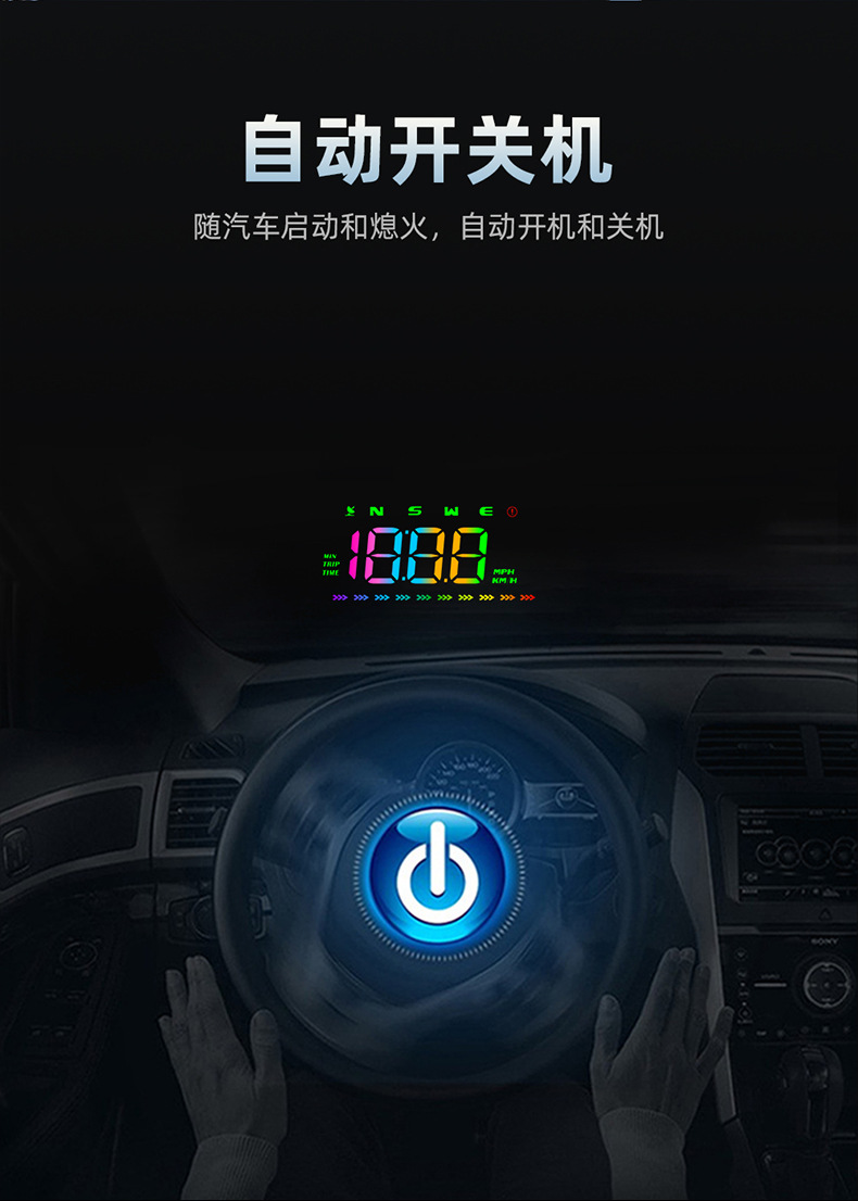 Luyang Intelligent Car Hud Head-Up Display Gps Universal Driving Computer Multi-Function Simple New Model M23 Color