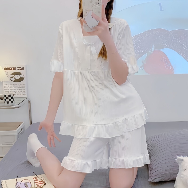 Summer Pajamas for Women, Short-Sleeved Shorts, High-Looking, Cute Cartoon, Sweet Style Home Wear Set