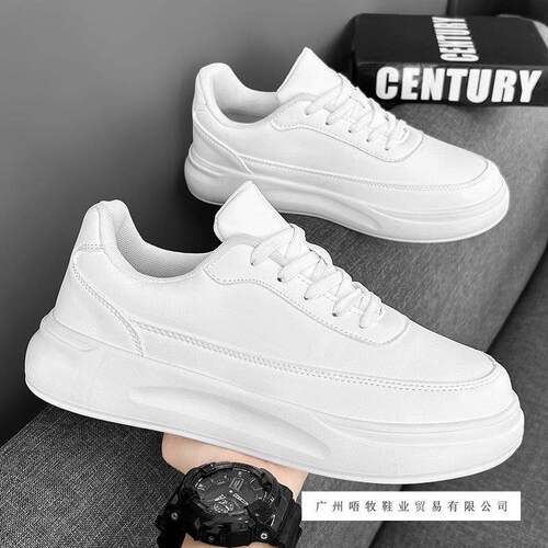 New large size 46, 47, 48 white casual shoes for men, trendy sports board shoes, versatile couple shoes