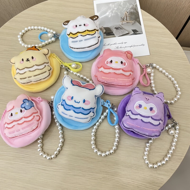 Foreign Trade Japanese and Korean Popular Cartoon Plush Square Coin Purse Storage Headphone Bag Pendant Street Stall Student Toys Foreign Trade Japanese and Korean Popular Cartoon Plush Square Coin Purse Storage Headphone Bag Pendant Street Stall Student Toys