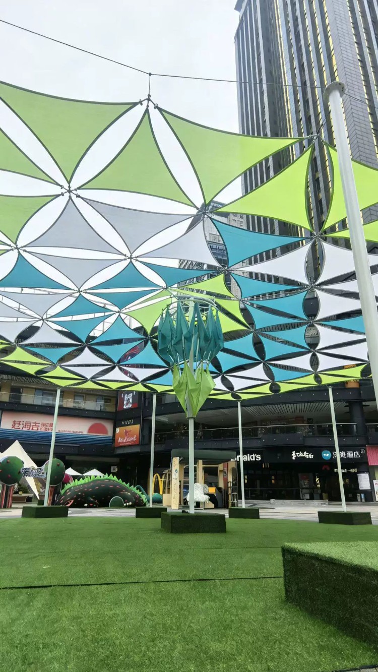 Customized canopy with company logo for plaza, street, tourist attraction decoration, rainproof sunshade fabric, outdoor terrace sunshade sail