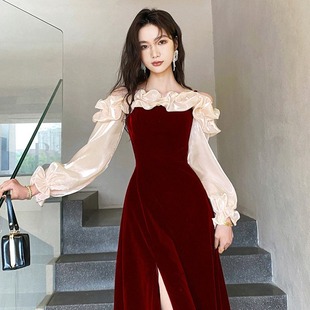 Toast Wear Bride 2025 New Wedding Banquet Temperament Red Evening Dress High-End Light Luxury High-End Engagement