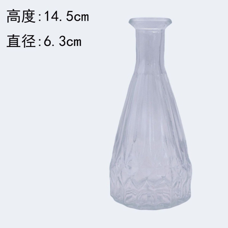 外国貿易卸売ライト高級ハイエンド小さな花瓶セットレトロレリーフフラワーアレンジメント装飾品透明ガラス花瓶|undefined