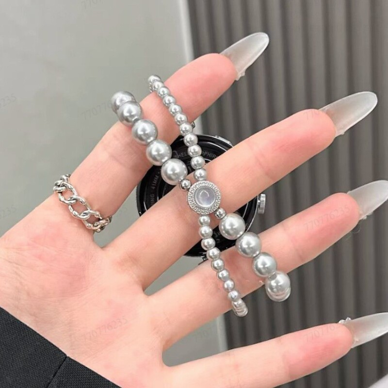 Smart Watch Strap Suitable for Apple Iwatchs10 Pearl Series Earth Castle Butterfly Water Drop Easiest for Match Wristband