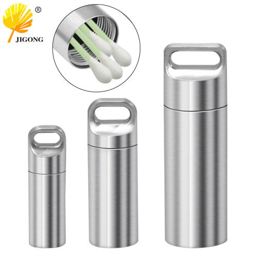 Stainless steel survival waterproof tank portable medicine bottle portable mini sealed warehouse outdoor travel sealed tank pendant pendant