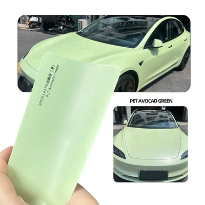 AXXPEL Automotive PET Color Change Film, Full Vehicle Specialized, Extended Application, Car Body Protection Film, Avocado Green (Glossy) (Auto Color Change Film) - pet-avocado-green-bright-152m-165m