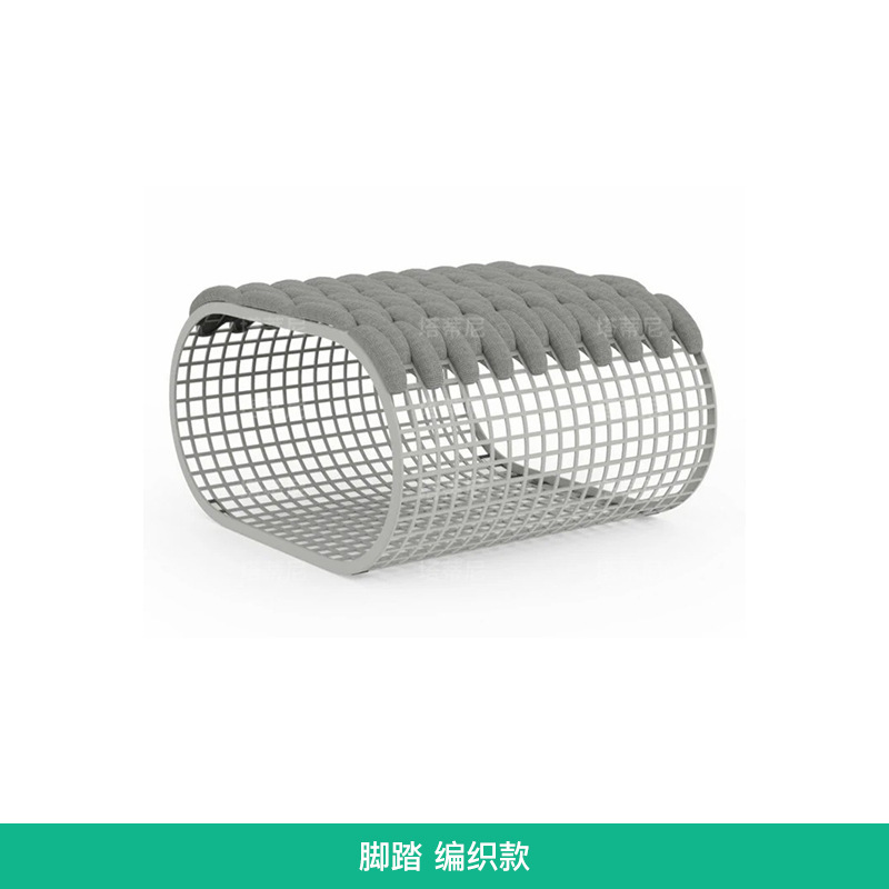 Conjunto de sofás para exteriores para balcón de villa, terraza de jardín resistente al sol, sofá creativo de ratán de aleación de aluminio con diseño hueco. image 9