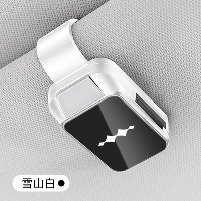 Suitable for equation Leopard 5 car glasses clip car ink frame bill clip storage car supplies modification parts (Car Glasses Clip/Bill Clip) - fangcheng-leopard-glasses-clip-y001-style-snow-mountain-white
