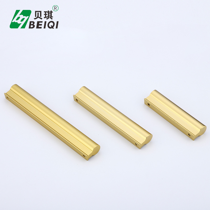 Factory direct sale modern gold and black anodized aluminum alloy handles with solid base for wardrobe and bedside cabinet hardware