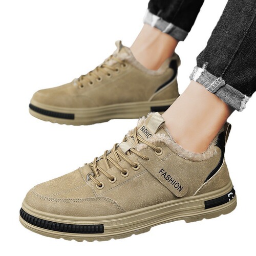 Men's winter velvet new work shoes men's Korean version versatile non-slip sports and leisure sneakers labor protection shoes for men