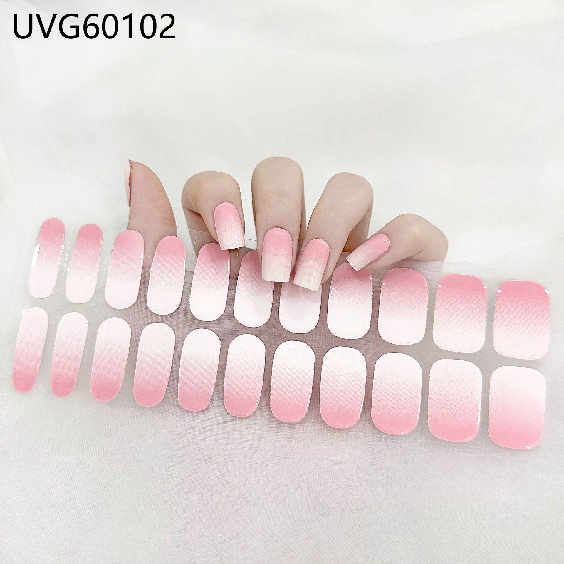 Pegatinas de uñas de gel UV transparentes efecto hielo, semicuradas, con lámina dorada, fototerapia, efecto película de aceite